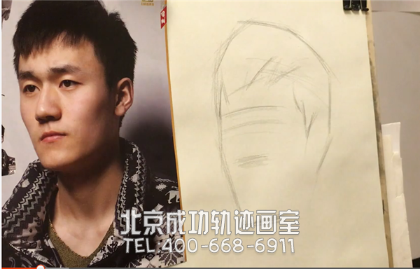 素描男青年頭像圖片